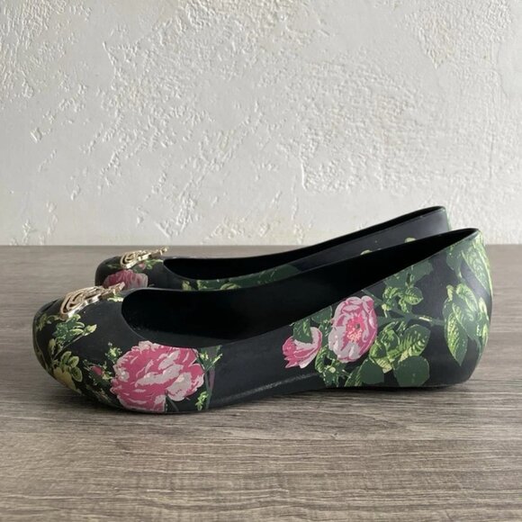 Vivienne Westwood Anglomania Melissa Floral Flats Orb Shoes - Picture 4 of 16